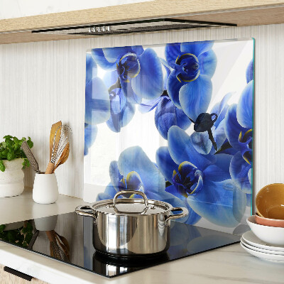 Tagliere in vetro orchidee blu