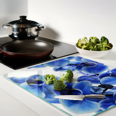 Tagliere in vetro orchidee blu