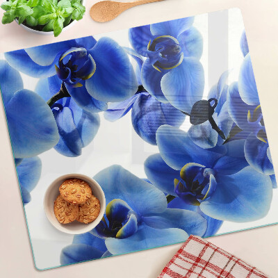Tagliere in vetro orchidee blu