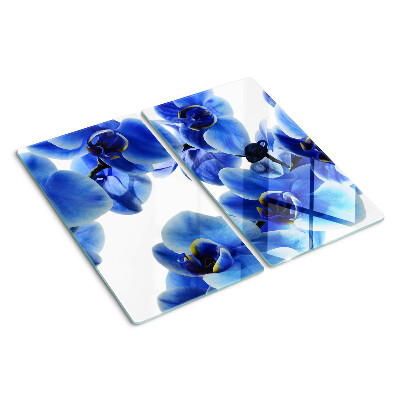 Tagliere in vetro orchidee blu