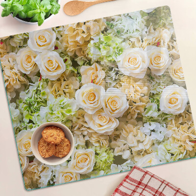 Tagliere in vetro Fiori in tonalità pastello