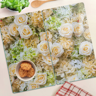 Tagliere in vetro Fiori in tonalità pastello