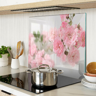 Tagliere in vetro temperato Fiori rosa in un vaso