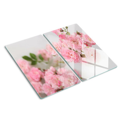 Tagliere in vetro temperato Fiori rosa in un vaso