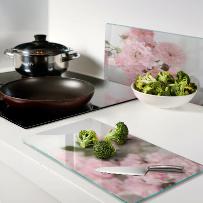 Tagliere in vetro temperato Fiori rosa in un vaso