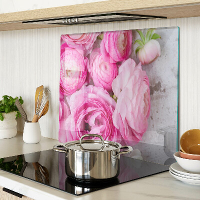 Tagliere in vetro temperato Fiori rosa in un bouquet