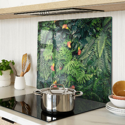 Tagliere in vetro temperato Giungla tropicale con fiori