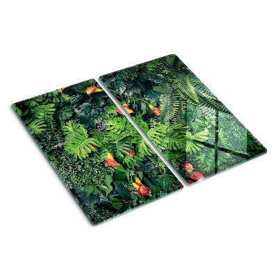 Tagliere in vetro temperato Giungla tropicale con fiori