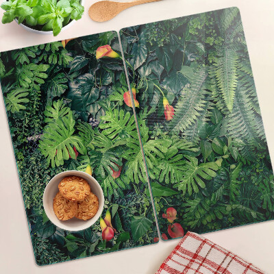 Tagliere in vetro temperato Giungla tropicale con fiori
