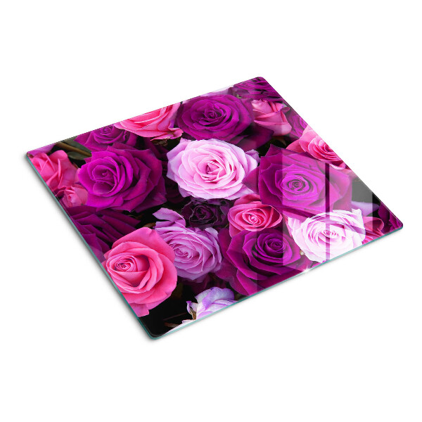 Tagliere in vetro Rose nelle tonalità del rosa