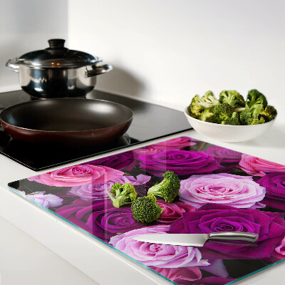Tagliere in vetro Rose nelle tonalità del rosa