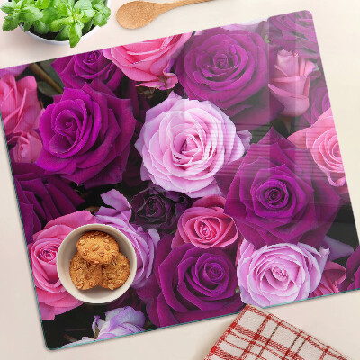Tagliere in vetro Rose nelle tonalità del rosa