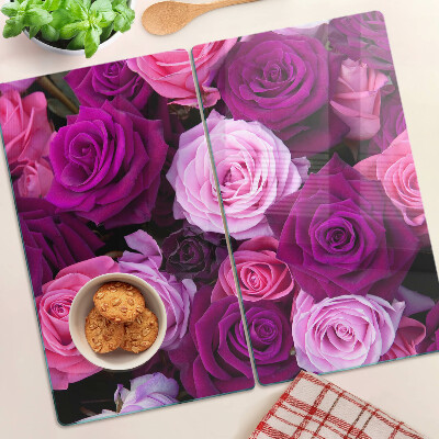 Tagliere in vetro Rose nelle tonalità del rosa