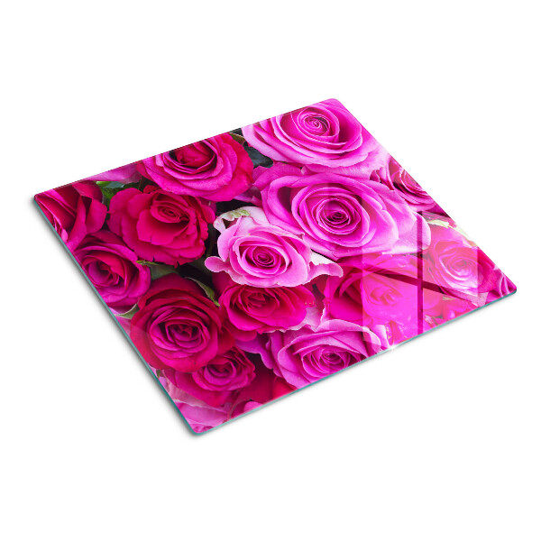 Tagliere in vetro Rose nelle tonalità del rosa