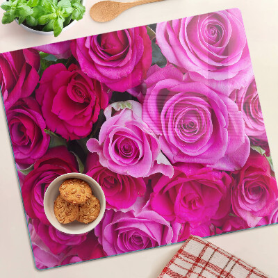 Tagliere in vetro Rose nelle tonalità del rosa