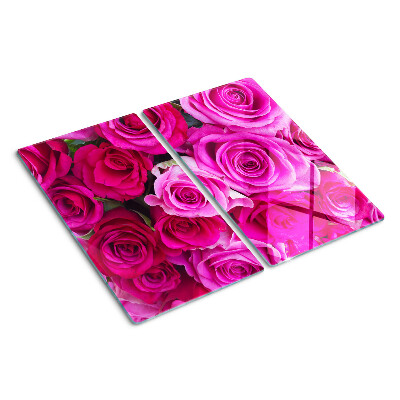 Tagliere in vetro Rose nelle tonalità del rosa
