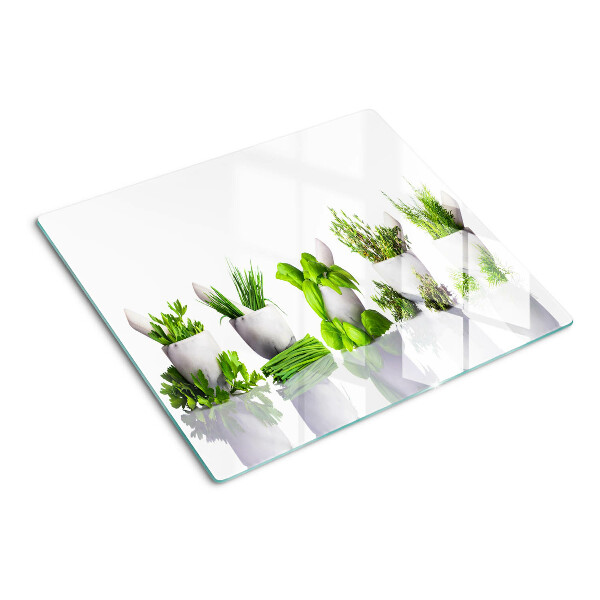 Tagliere in vetro Erbe aromatiche in vaso