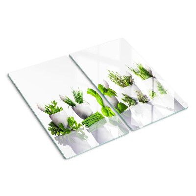 Tagliere in vetro Erbe aromatiche in vaso