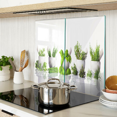 Tagliere in vetro Erbe aromatiche in vaso