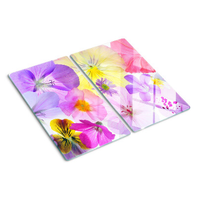 Tagliere in vetro Fiori dai colori pastello