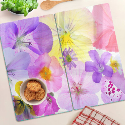 Tagliere in vetro Fiori dai colori pastello