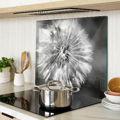 Tagliere in vetro temperato Denti di leone in bianco e nero