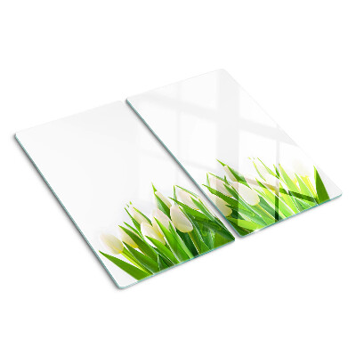 Tagliere in vetro Tulipani nell'erba verde