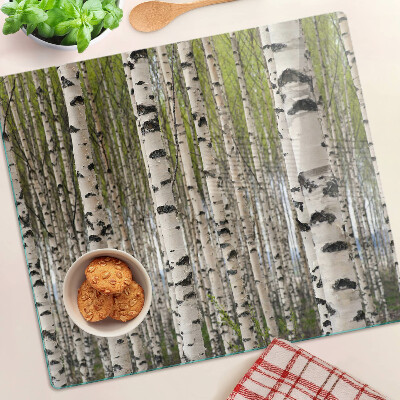 Tagliere in vetro temperato Betulle bianche nella foresta