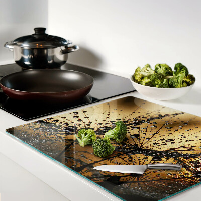 Tagliere in vetro temperato Gocce d'acqua sulle foglie