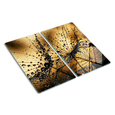 Tagliere in vetro temperato Gocce d'acqua sulle foglie