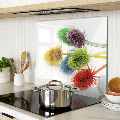 Tagliere in vetro Fiori colorati e tridimensionali