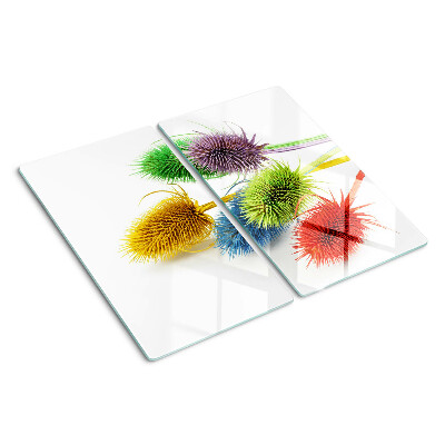Tagliere in vetro Fiori colorati e tridimensionali