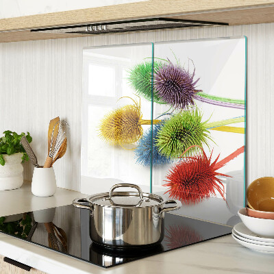 Tagliere in vetro Fiori colorati e tridimensionali