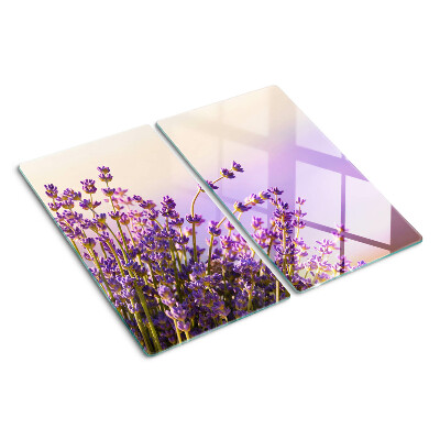 Tagliere in vetro temperato Fiori di lavanda alla finestra