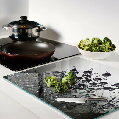 Tagliere in vetro Gocce d'acqua sulle piante