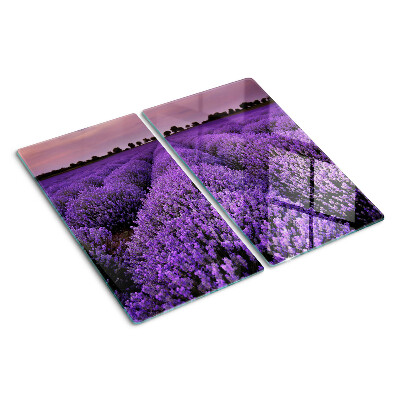 Tagliere in vetro Un campo di lavanda in piena fioritura