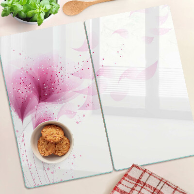 Tagliere in vetro temperato Fiori nelle tonalità del rosa