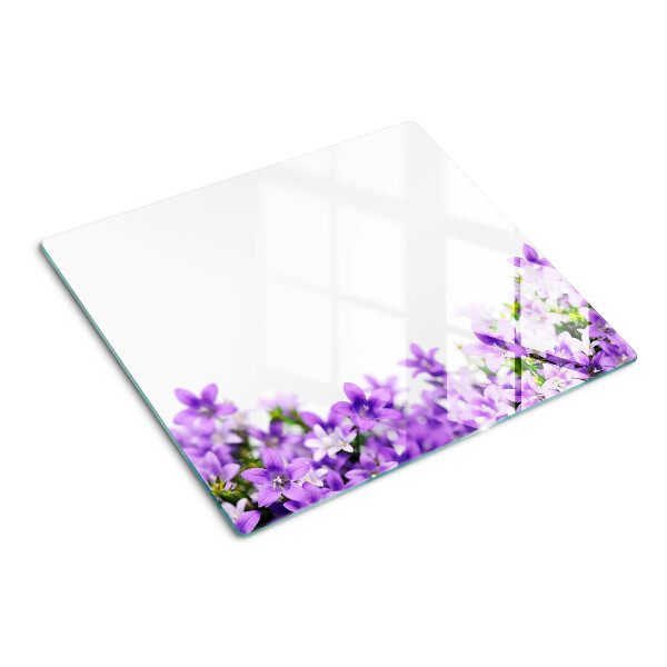 Tagliere in vetro temperato Fiori viola sullo sfondo