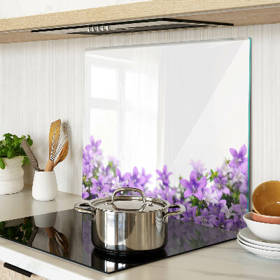 Tagliere in vetro temperato Fiori viola sullo sfondo