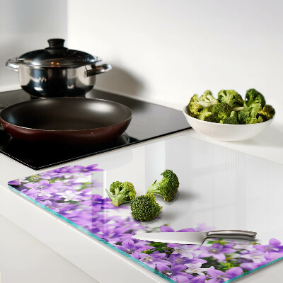 Tagliere in vetro temperato Fiori viola sullo sfondo