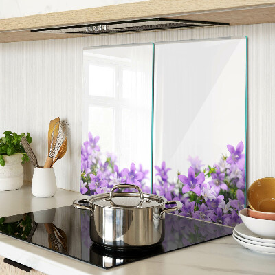 Tagliere in vetro temperato Fiori viola sullo sfondo
