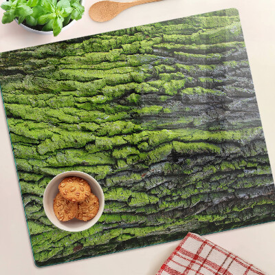 Tagliere in vetro Corteccia di albero verde
