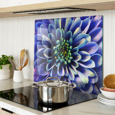 Tagliere in vetro temperato Fiore di dalia blu