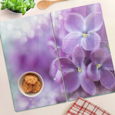 Tagliere in vetro Fiori nelle tonalità del viola