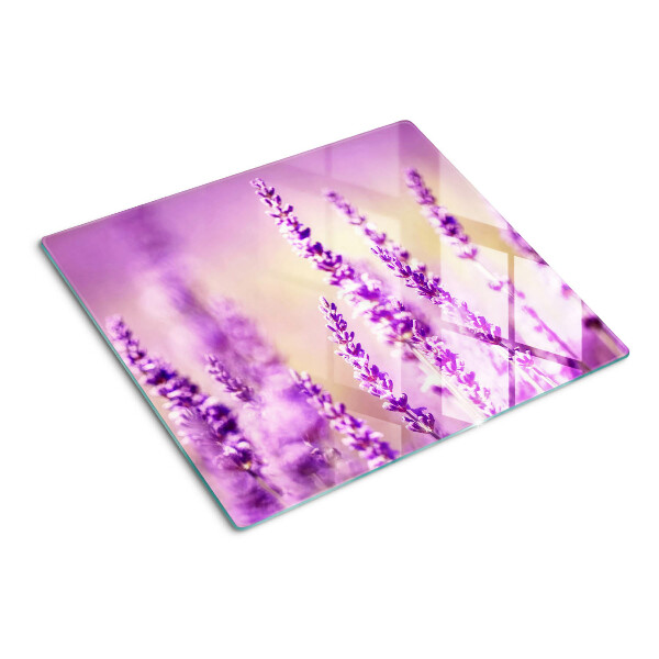 Tagliere in vetro Fiori di lavanda su uno sfondo sfumato