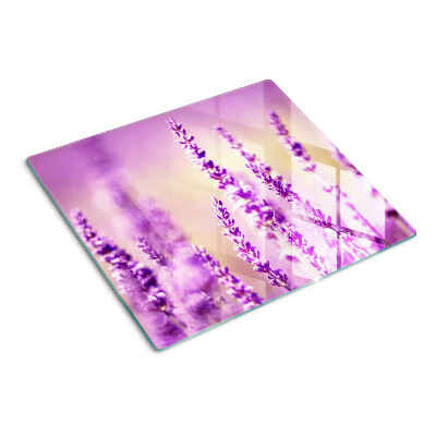 Tagliere in vetro Fiori di lavanda su uno sfondo sfumato
