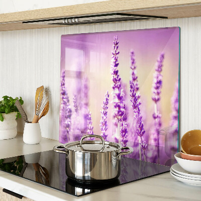 Tagliere in vetro Fiori di lavanda su uno sfondo sfumato