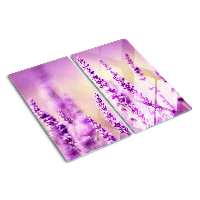 Tagliere in vetro Fiori di lavanda su uno sfondo sfumato