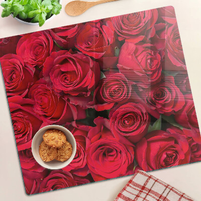 Tagliere in vetro temperato Rose rosse