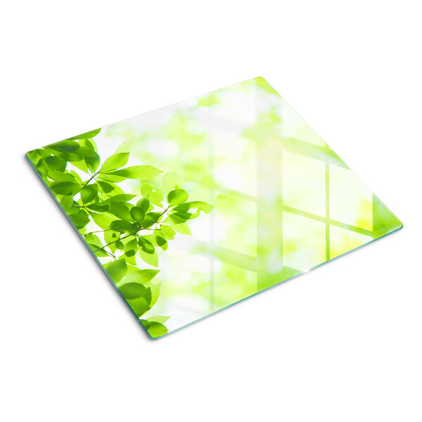 Tagliere in vetro Foglie verdi alla luce